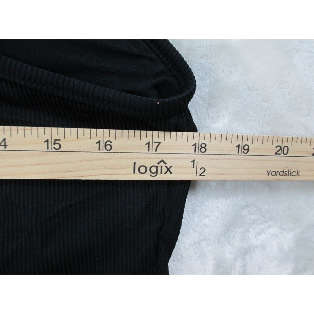 NEW Aerie Ribbed Scoop Longline Bikini Top Womens 2XL Black Adjustable Straps - Picture 5 of 8
